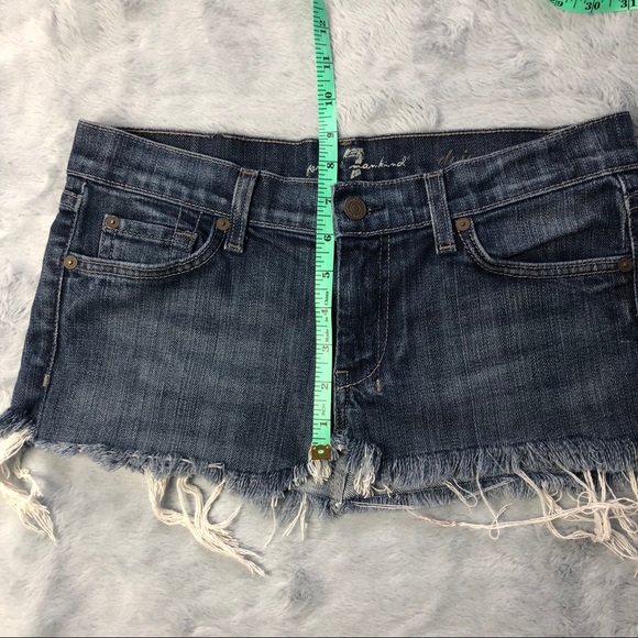 7 For All Mankind -Homemade Jean Frayed Mini Skirt - Picture 3 of 8